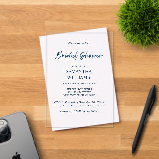 Clear Acrylic Bridal Shower Invitation