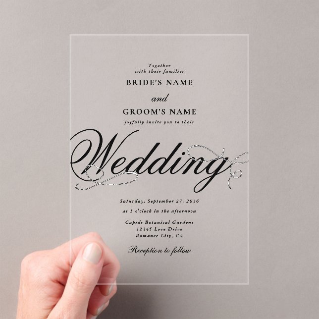 Clear Acrylic Elegant Classy Luxury Wedding Acrylic Invitations (Insitu (Handheld))