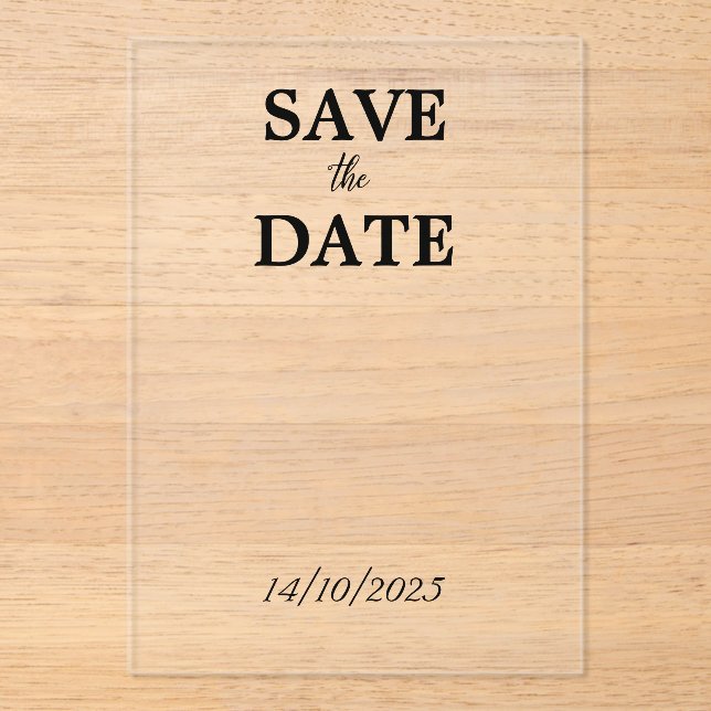 Clear Acrylic Invitations (Front)