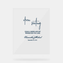 Clear Acrylic Open Seating Wedding Sign