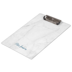 Clear And Fresh White Marble Clipboard
