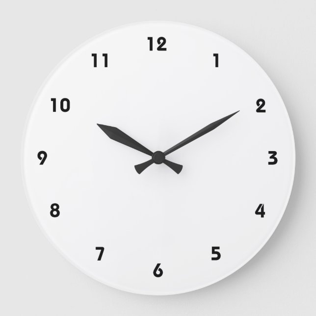 clear black numbers wall clock (Front)