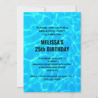 Clear Blue Pool Water Photo Birthday