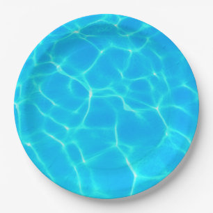 Clear Blue Pool Water Photo Paper Plate