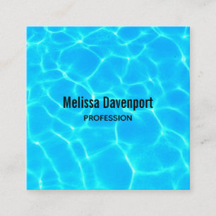 Clear Blue Pool Water Photo Square Business Card