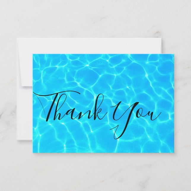 Clear Blue Pool Water Photo Thank You (Front)