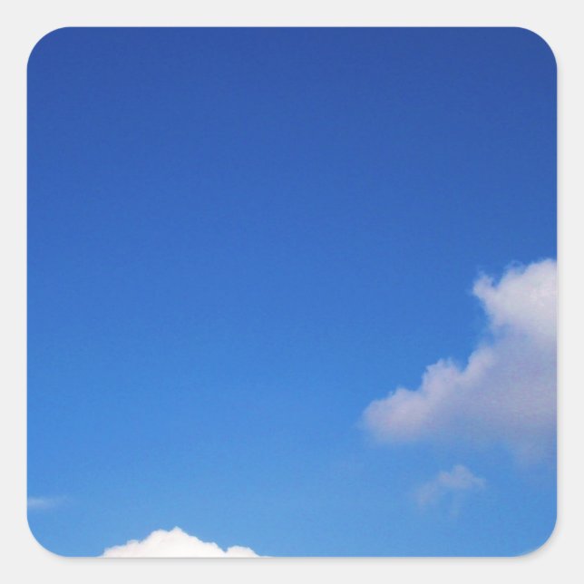 Clear Blue Sky & White Clouds Square Sticker (Front)