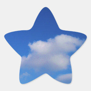 Clear Blue Sky & White Clouds Star Sticker