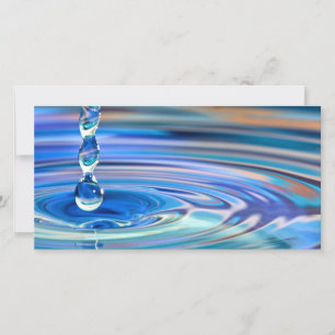 Clear Blue Water Drops Flowing