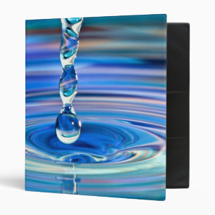 Clear Blue Water Drops Flowing Binder