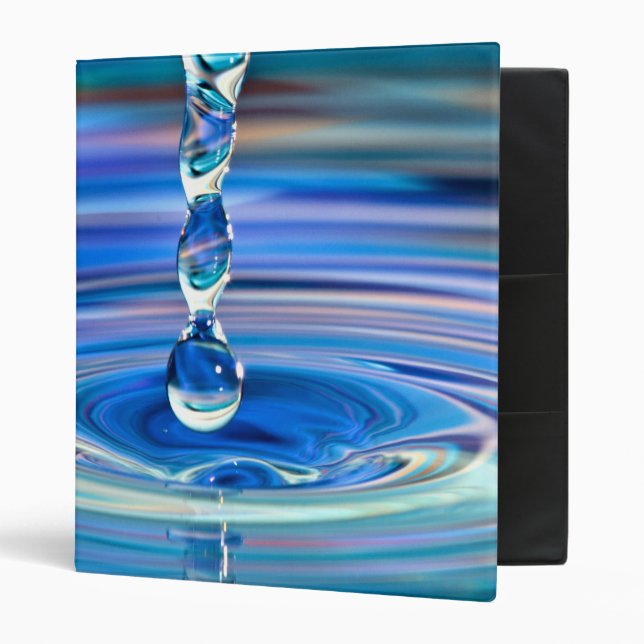 Clear Blue Water Drops Flowing Binder (Front/Inside)