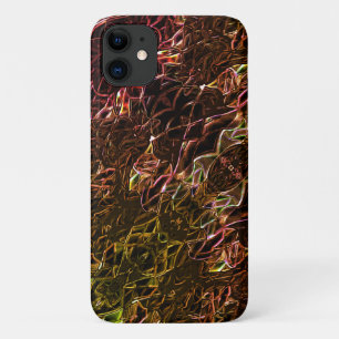 Clear brown neon mirroring style with flashy lines iPhone 11 case