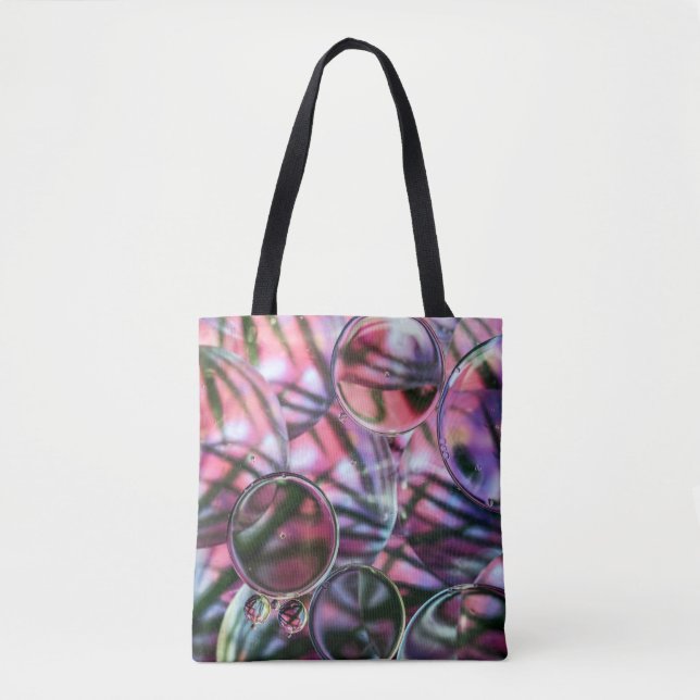 Clear bubble water digital wallpaper tote bag (Front)