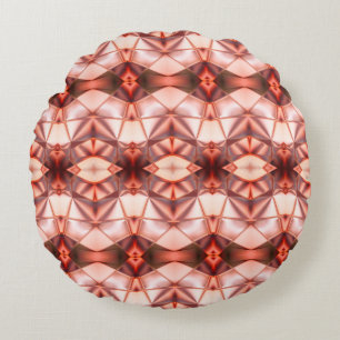 Clear burgundy to salmon of gradient shapes round pillow