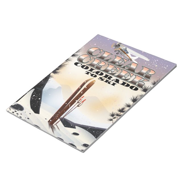 Clear Creek,, Colorado Ski poster. Notepad (Angled)