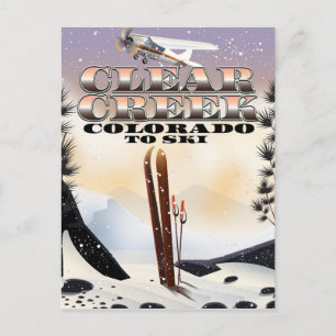 Clear Creek,, Colorado Ski poster. Postcard