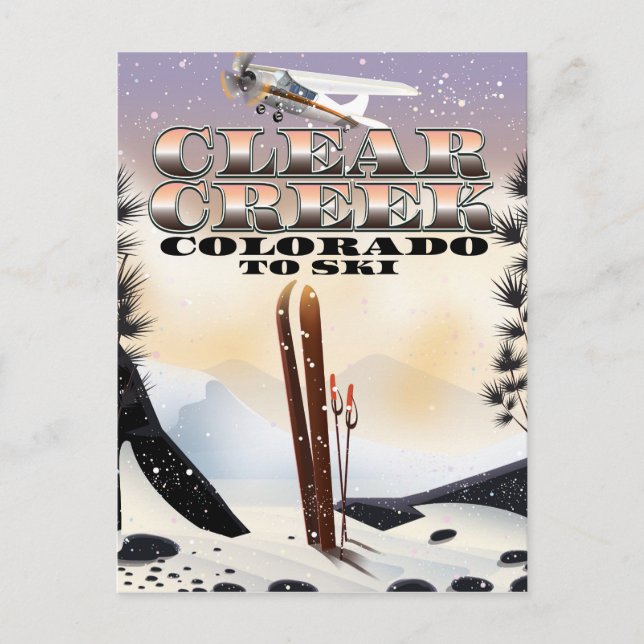 Clear Creek,, Colorado Ski poster. Postcard (Front)
