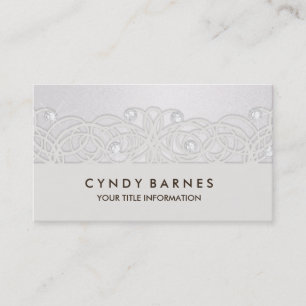 Clear Crystals and Lace Business Card