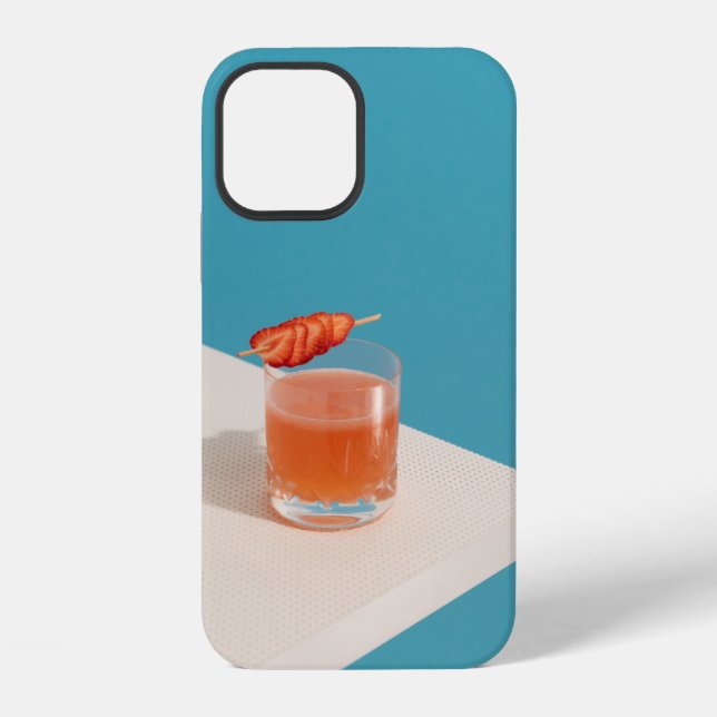 Clear drinking glass with brown liquid iPhone case (Back)