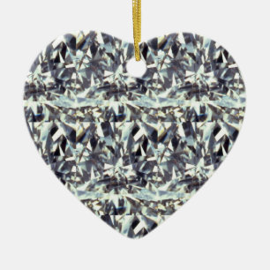 clear gem stone, diamond ceramic ornament