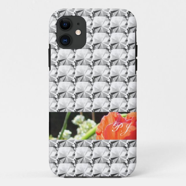 clear gem stone, diamond with flowering strip Case-Mate iPhone case (Back)