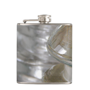Clear Glass Insulators Hip Flask