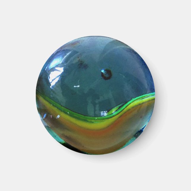 Clear Glass Marble Effects Magnet (Front)