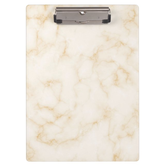 Clear Gold White Marble Clipboard (Front)