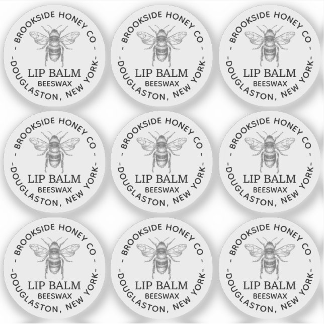 Clear label for Beeswax Lip balms (Front)