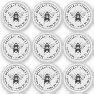 Clear label for Beeswax Lip balms, Honey jar lids