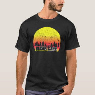 Clear Lake Indiana Retro Scenic Sunset Graphic T-Shirt