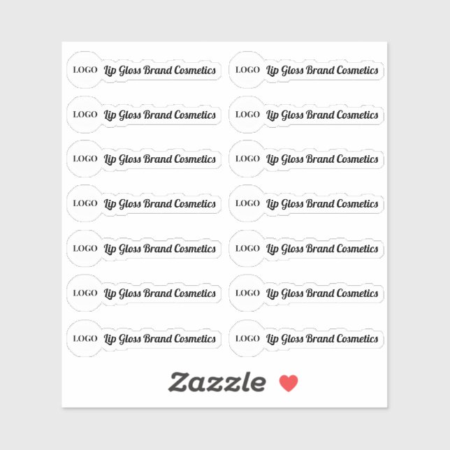 Clear Lip Gloss Tube Logo Label (Sheet)