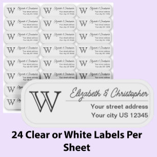 Clear Monogram Return Address Custom Transparent 