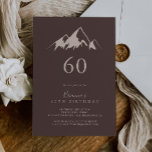 Clear Mountain Country 60th Birthday Party Invitation<br><div class="desc">This clear country 60th birthday party invitation is perfect for a rustic birthday party. The design features an idyllic watercolor beige mountain.</div>