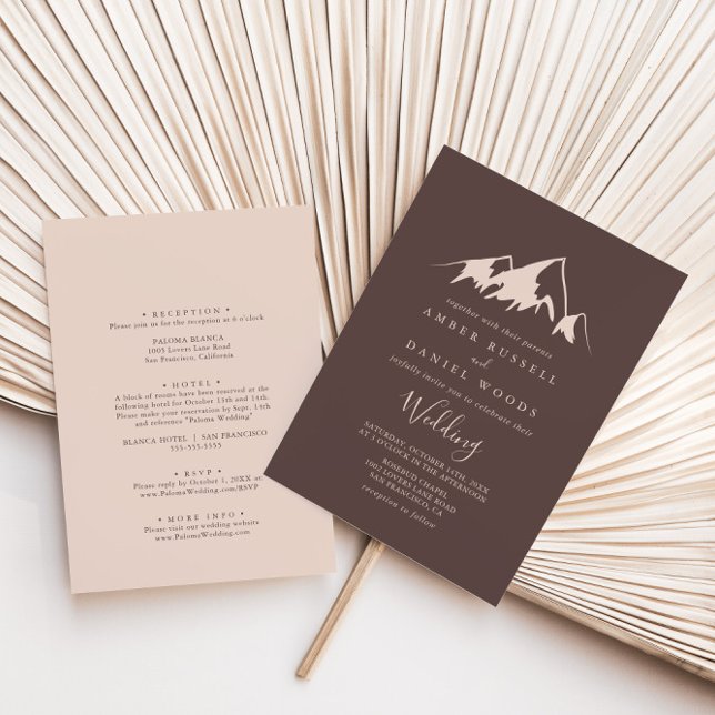 Clear Mountain Country Front & Back Wedding Invitation (Creator Uploaded)