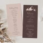 Clear Mountain Country Wedding Program<br><div class="desc">This clear mountain country wedding program is perfect for a rustic wedding. The design features an idyllic watercolor beige mountain.</div>