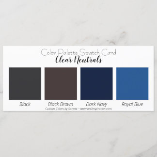 Clear Neutrals Colour Palette Swatch Card