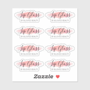 Clear Pink Lip Gloss Labels 1.9 Inches Wide