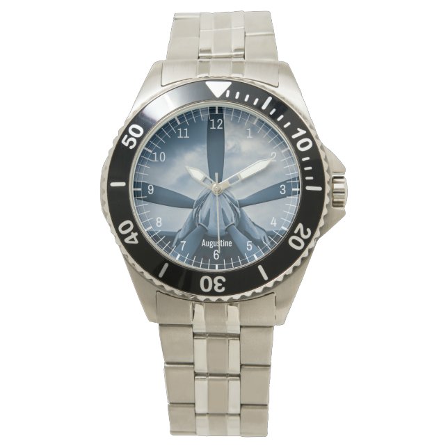Clear Prop! Elegant customizable aviation lover Watch (Front)