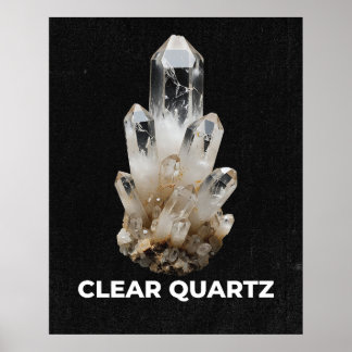 Clear Quartz Crystal Cluster Poster