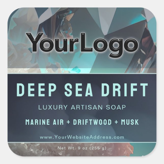 Clear Quartz Crystal Logo Artisan Product Label (Front)