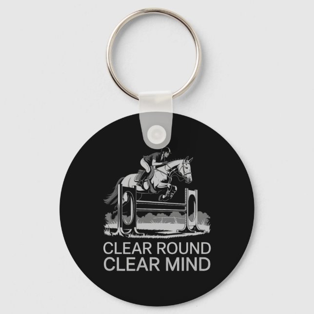 Clear Round Clear Mind Equestrian  Keychain (Front)