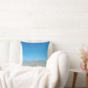 Clear Sky Over Mountain Landscape Throw Pillow