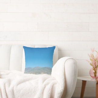 Clear Sky Over Mountain Landscape Throw Pillow