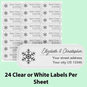 Clear Snowflake Return Address Custom Transparent 