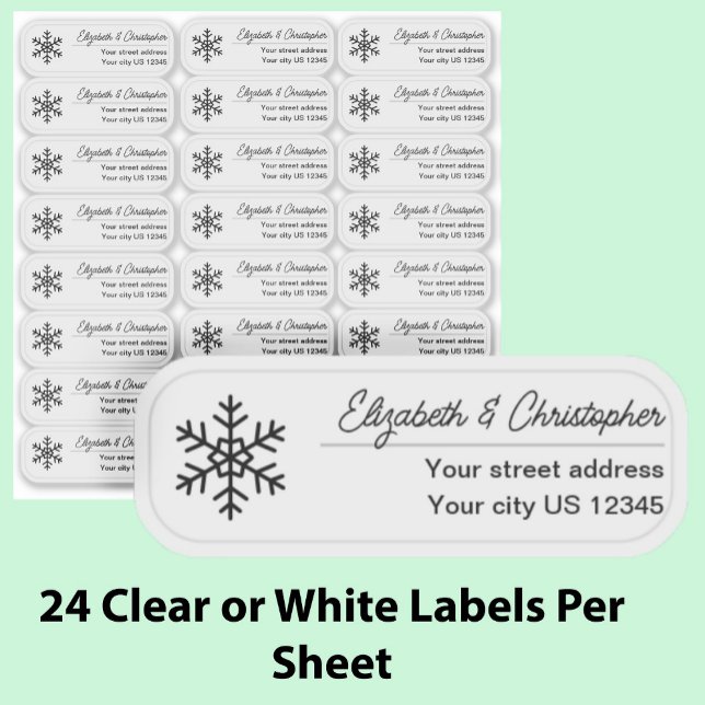 Clear Snowflake Return Address Custom Transparent  (Creator Uploaded)