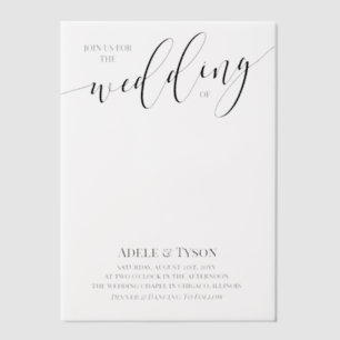 Clear Space Join Us Black Calligraphy Wedding  Vellum Invitations