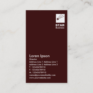 Clear Star - Dark Brown Business Card