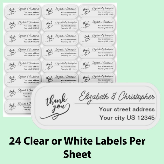 Clear Thank You Return Address Custom Transparent  (Creator Uploaded)