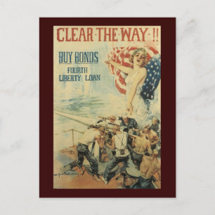 Clear The Way World War II Postcard